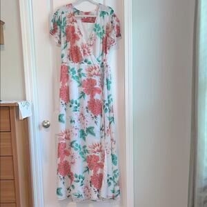 Eva Mendes for New York & Company Floral Maxi Wrap Dress